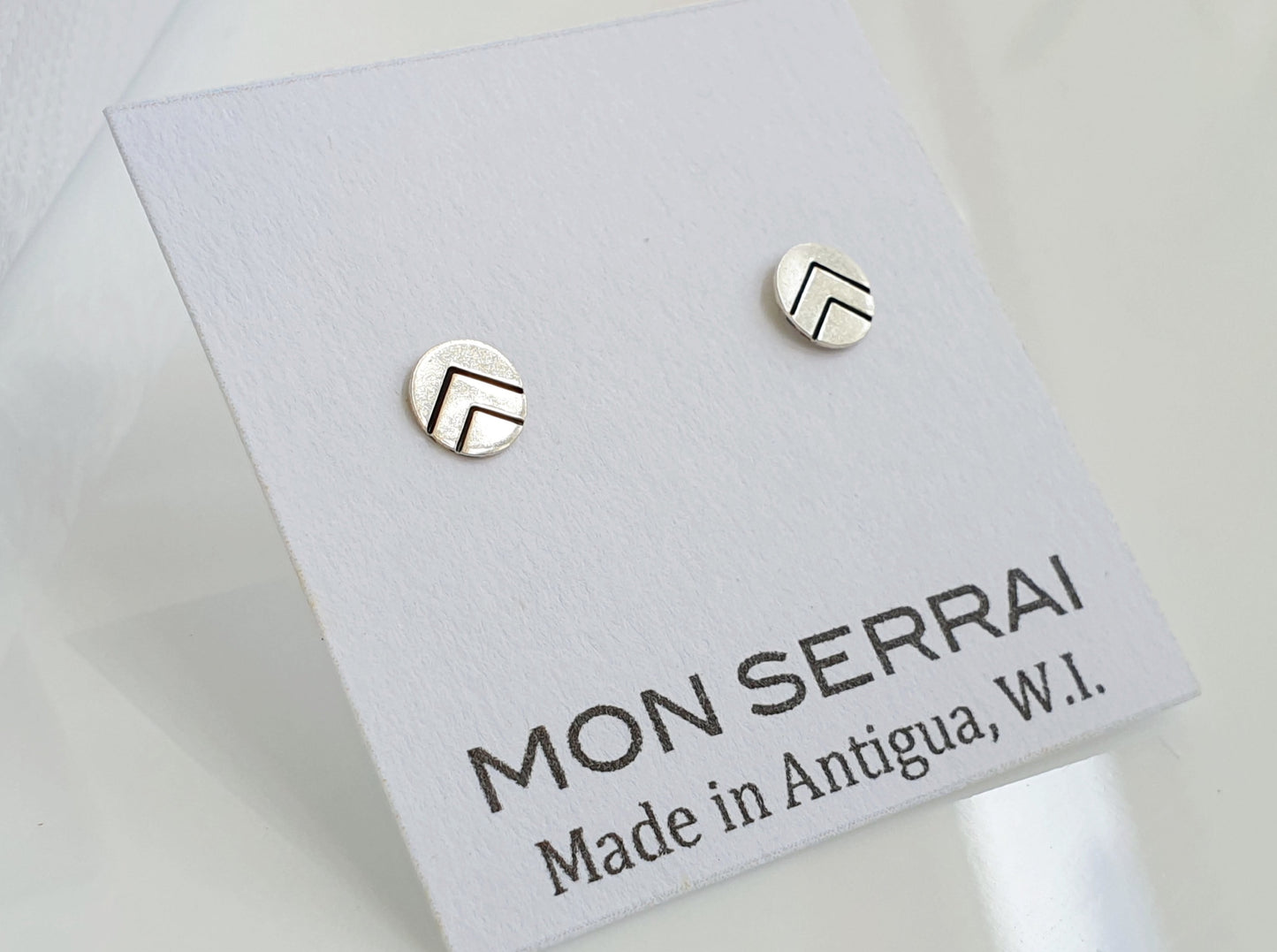 Stamped Chevron Studs