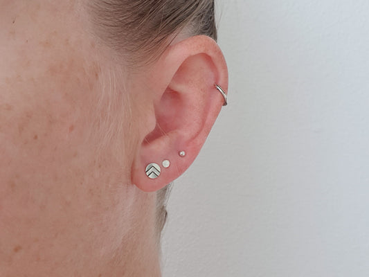 Stamped Chevron Studs