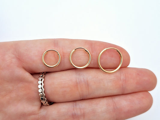 Gold-filled Endless Huggie Hoops