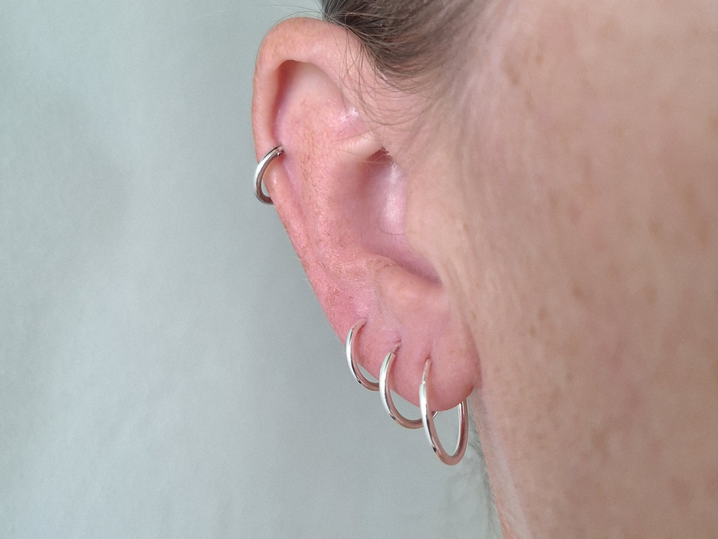 Sterling Silver Endless Huggie Hoops