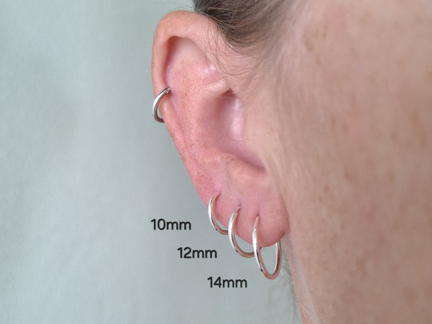 Sterling Silver Endless Huggie Hoops