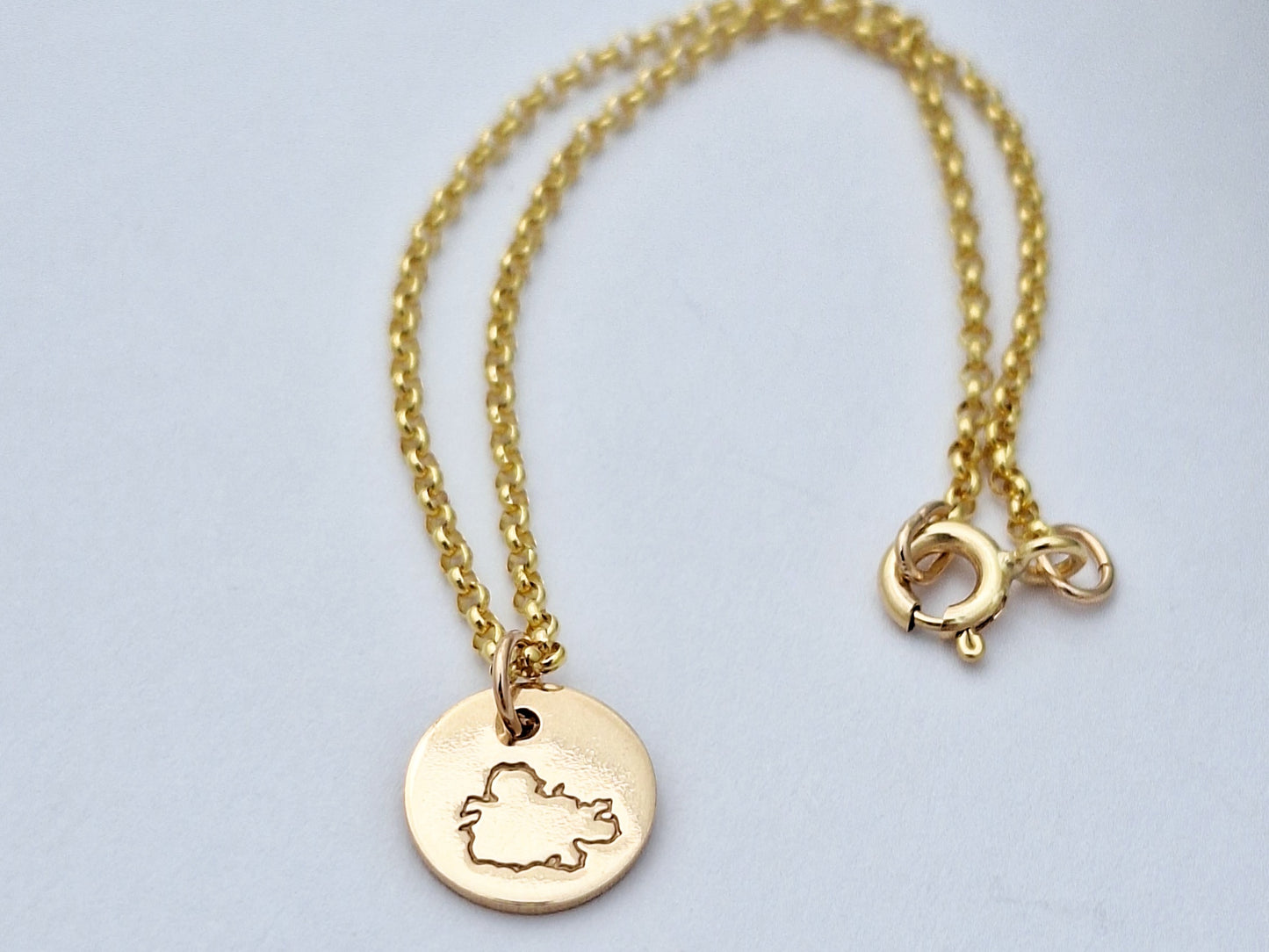 Gold filled Antigua Map Charm Bracelet