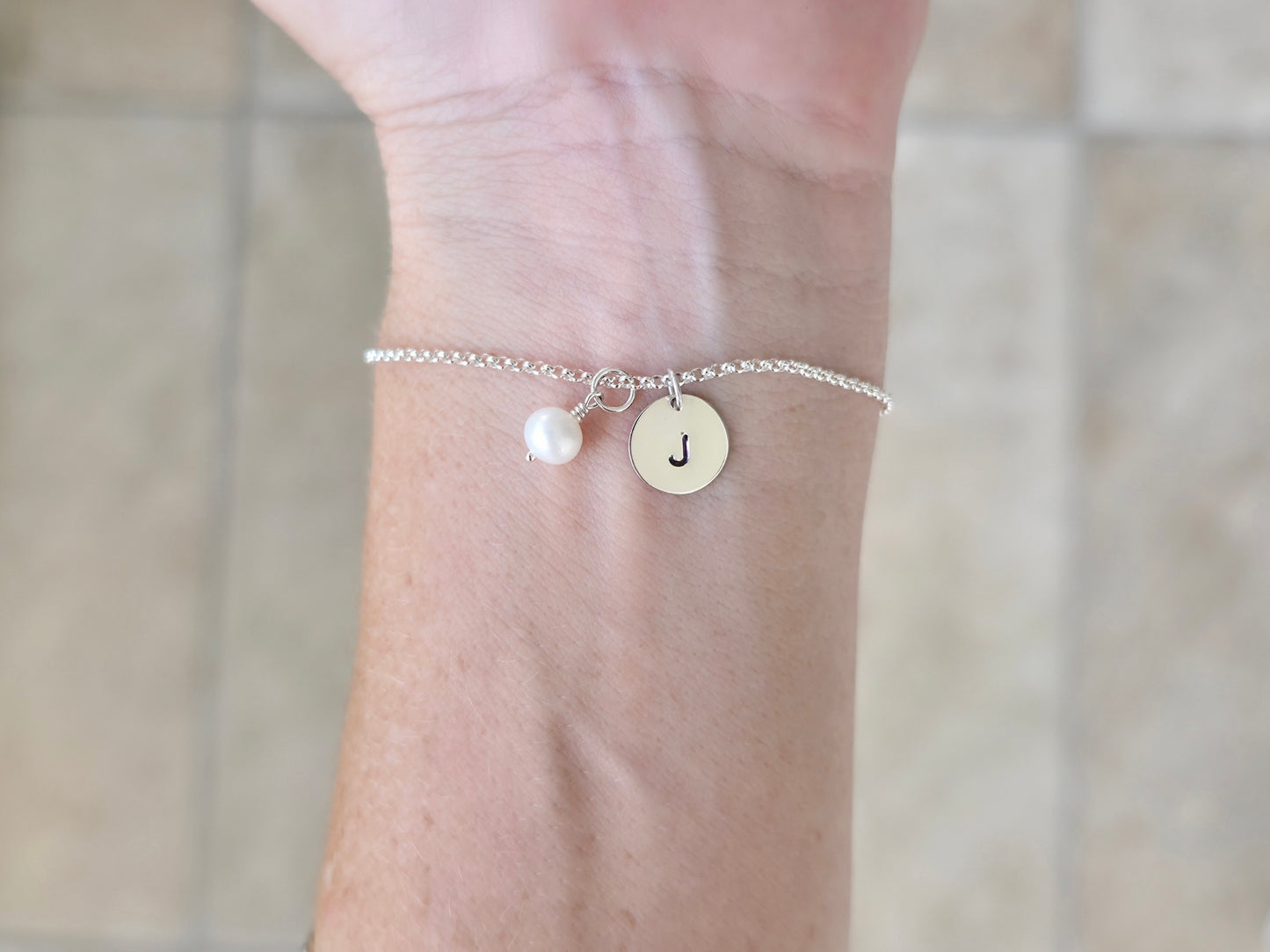 Initial Charm Chain Bracelet