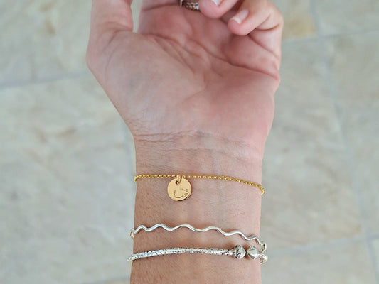 Gold filled Antigua Map Charm Bracelet