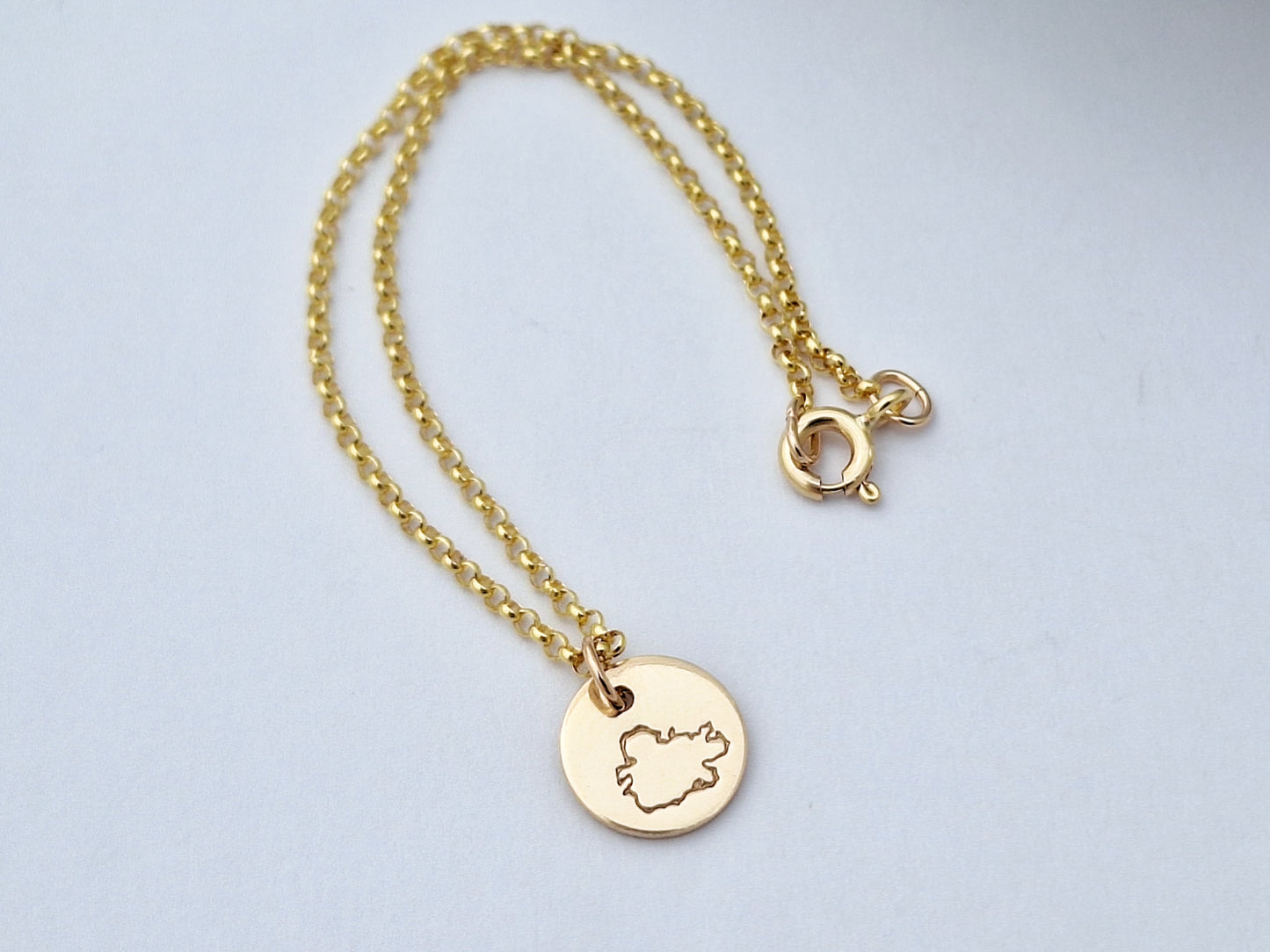Gold filled Antigua Map Charm Bracelet
