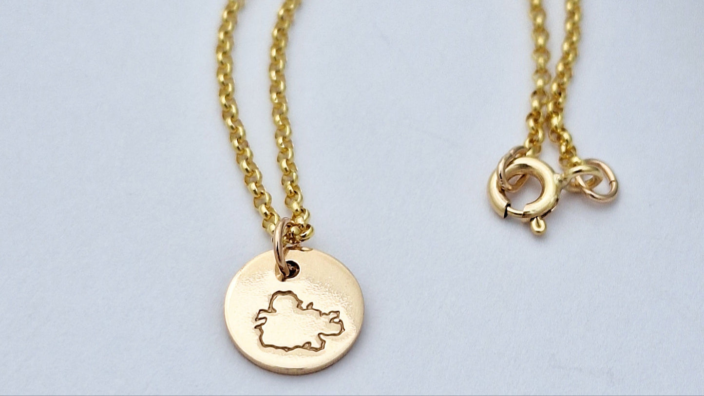 Gold filled Antigua Map Charm Bracelet