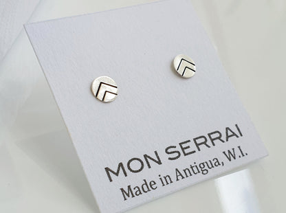 Stamped Chevron Studs