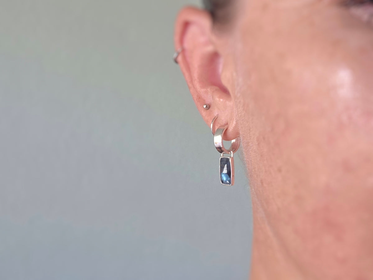Baguette Kyanite Bar Hoops