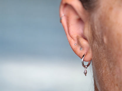 Shell Charm Hoops