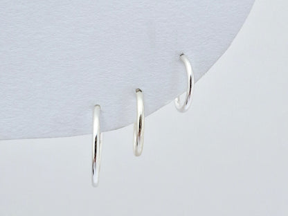 Sterling Silver Endless Huggie Hoops