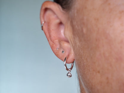 Shell Charm Hoops