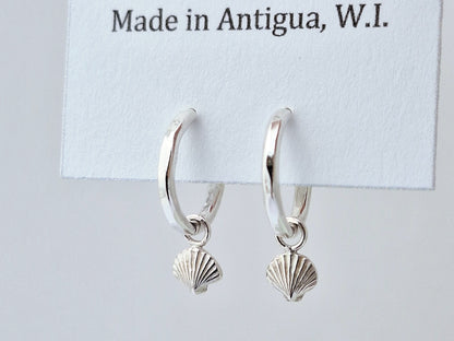 Shell Charm Hoops