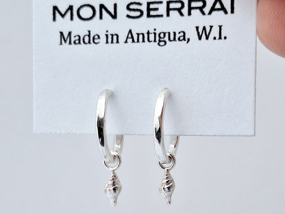 Shell Charm Hoops