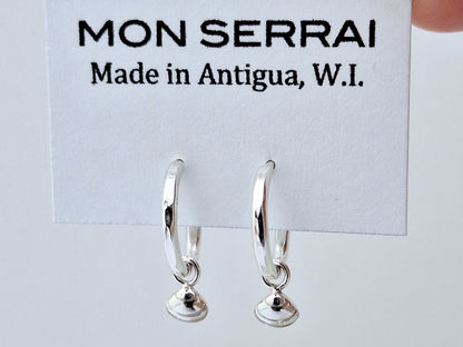 Shell Charm Hoops