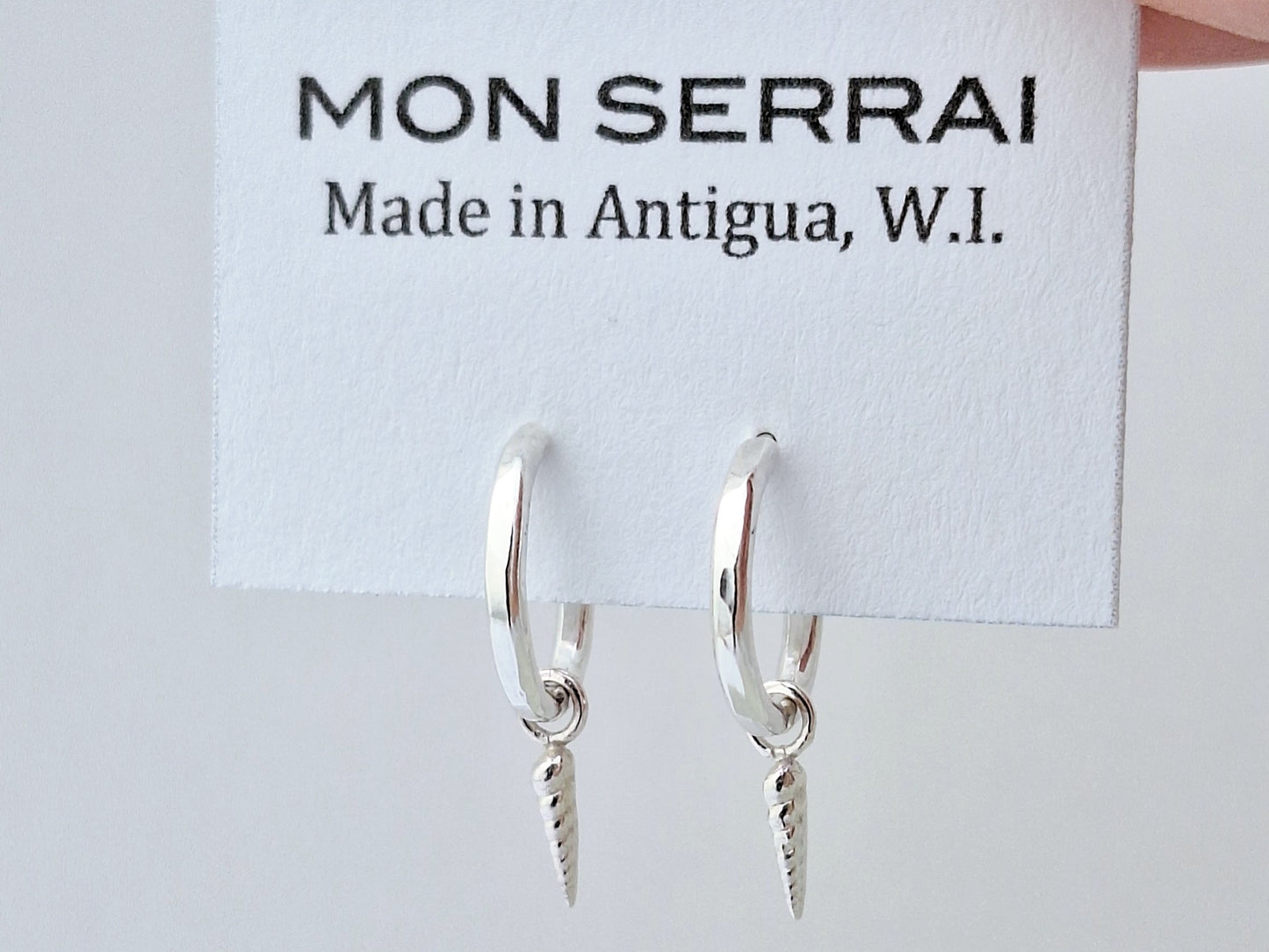 Shell Charm Hoops