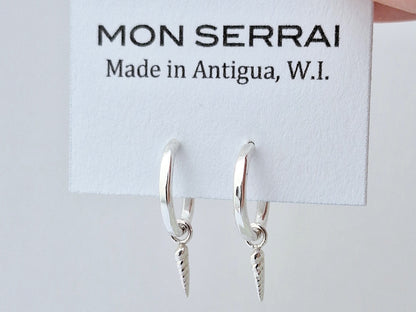 Shell Charm Hoops